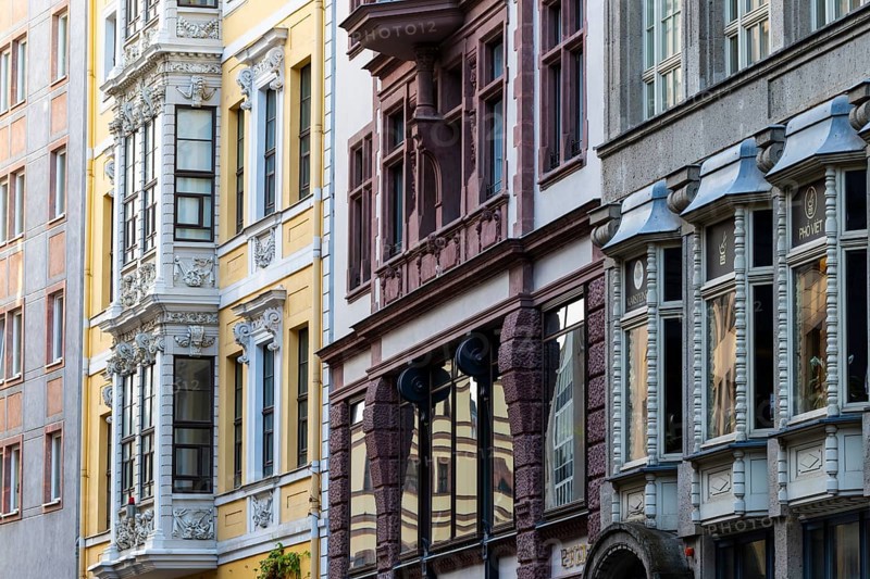Art Nouveau, House facade, Leipzig, Saxony, Germany