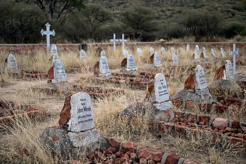 Graves at the German military cemetery at Waterberg, Otjozondjupa region, Namibia