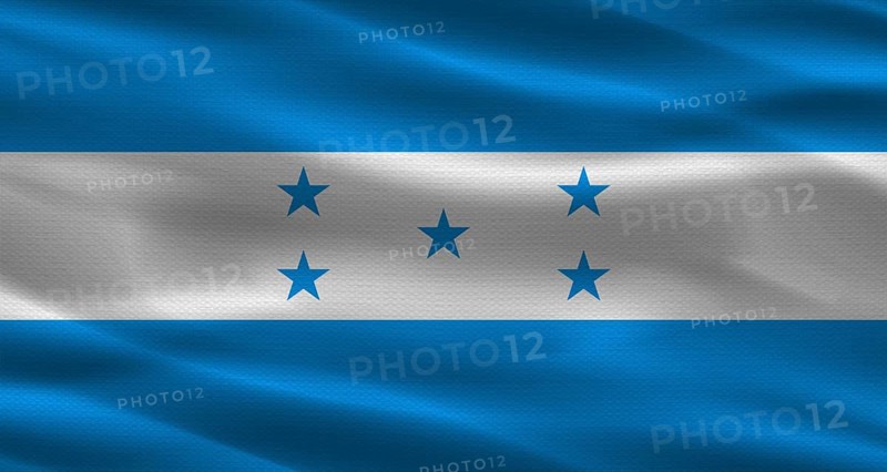 Honduras flag with fabric texture. Realistic flag of Honduras waving