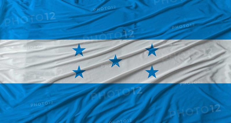 Honduran flag waving. Flag of Honduras with cloth texture