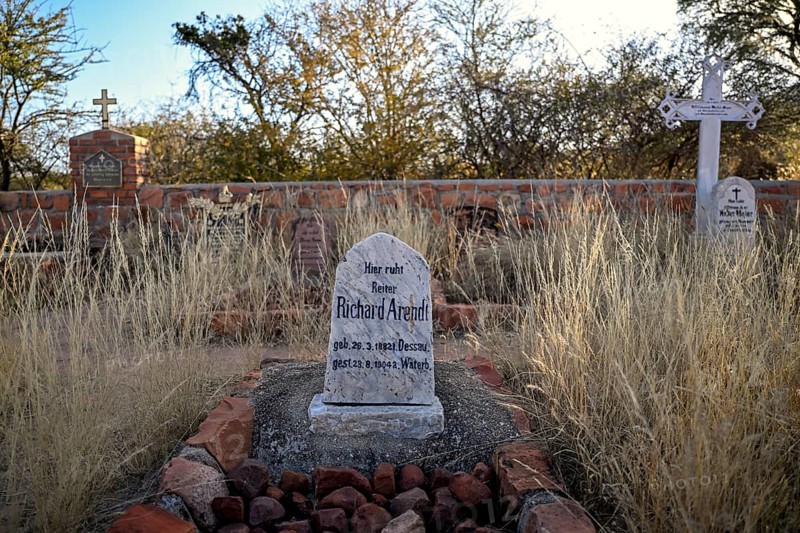 Grave at the German military cemetery at Waterberg, Otjozondjupa region, Namibia