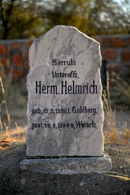Grave at the German military cemetery at Waterberg, Otjozondjupa region, Namibia