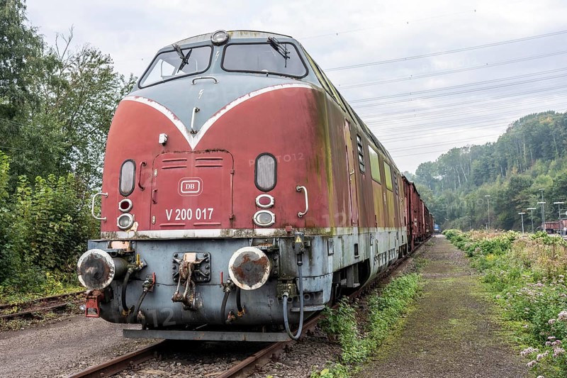 Bochum-Dahlhausen railway museum, mainline diesel locomotive V 200 017, North Rhine-Westphalia, Germany