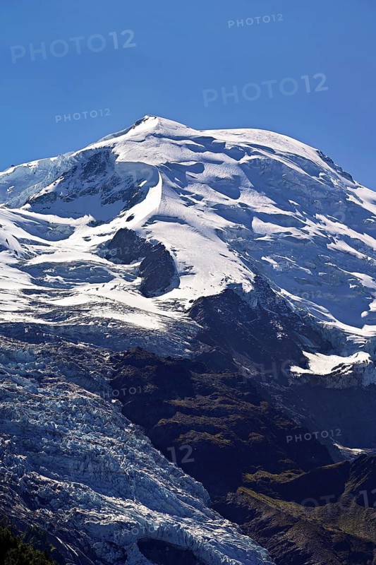 Snow-covered Dome du Goûter, Chamonix-Mont-Blanc, Haute-Savoie, France