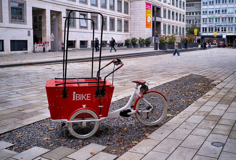 IBike, Inforad, cargo bike of the House of Tourism, tourist office, town hall, market square, Stuttgart, Baden-Württemberg, Germany