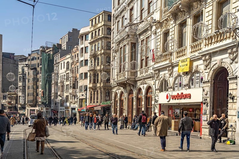 Shopping street Istiklal Caddesi in Beyoglu, Istanbul, Turkey