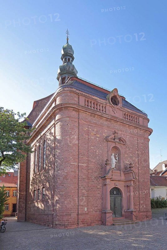 Baroque St Laurentius Church built in 1751, Adenauerplatz, Wiesloch, Baden-Württemberg, Germany