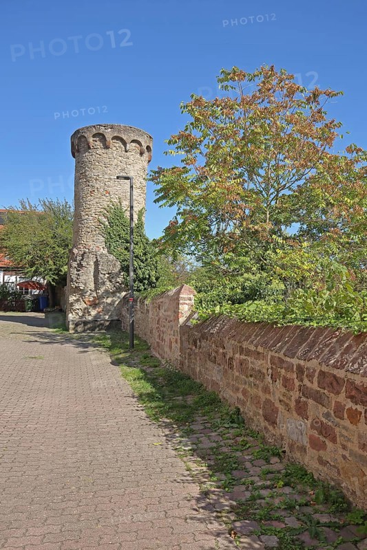 Historic defence defence tower built in the 14th century, town wall, town fortification, Wiesloch, Baden-Württemberg, Germany