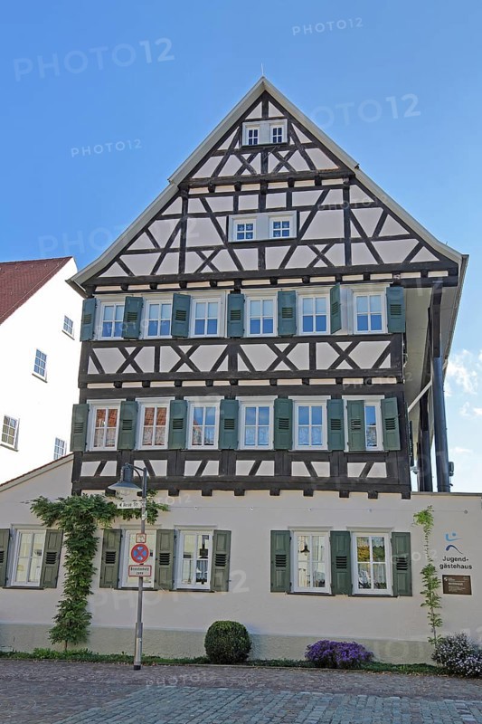 Former equestrian centre and current youth hostel at the medieval Zollern Castle in Balingen, Swabian Alb, Baden-Württemberg, Germany