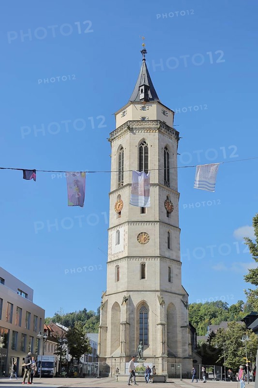 Late Gothic town church, landmark, market square, Balingen, Swabian Alb, Baden-Württemberg, Germany