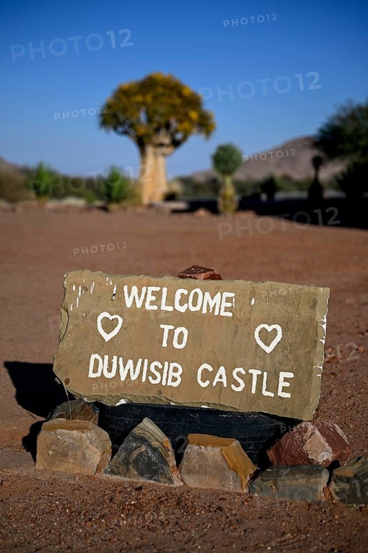 Sign at Duwisib Castle, near Maltahöhe, Hardap Region, Namibia