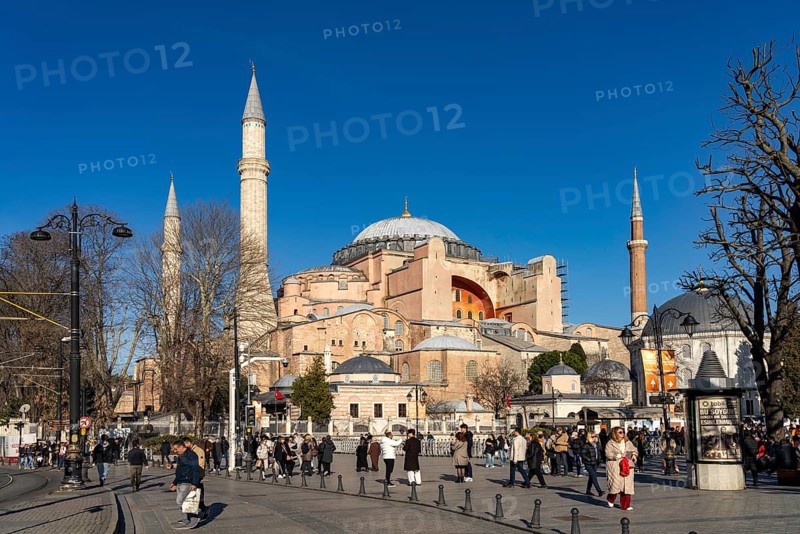 Today's Hagia Sophia mosque or Church of St Sophia, former Byzantine church and museum in Istanbul, Turkey