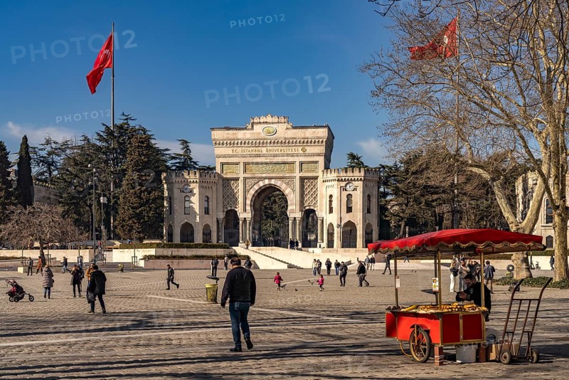 Beyazit Square with the Tor tor of Istanbul University, Turkey