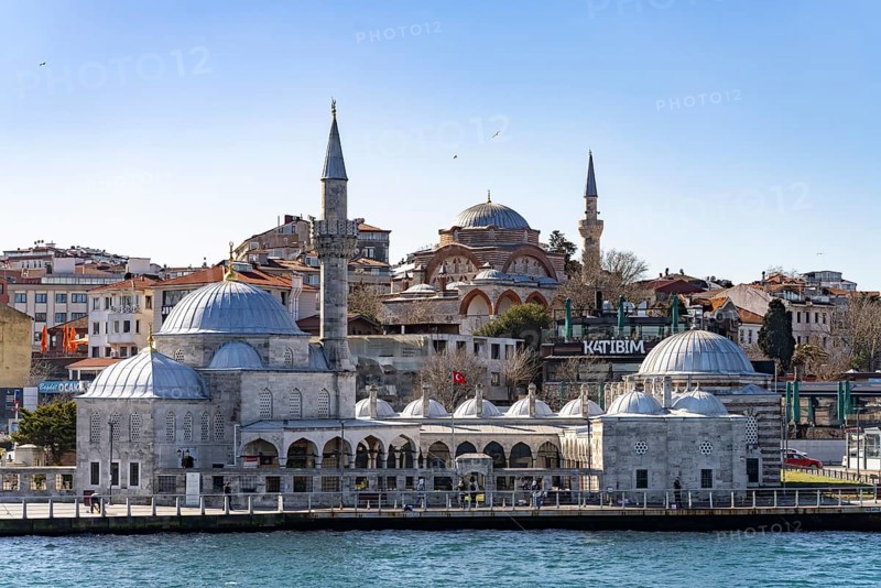 The Shemsi Ahmet Pasha Mosque and the Rumi Mehmet Pasha Mosque on the Bosphorus in Üsküdar, Istanbul, Turkey