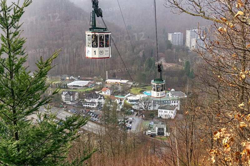 The Burgberg cable car in Bad Harzburg, Lower Saxony, Germany
