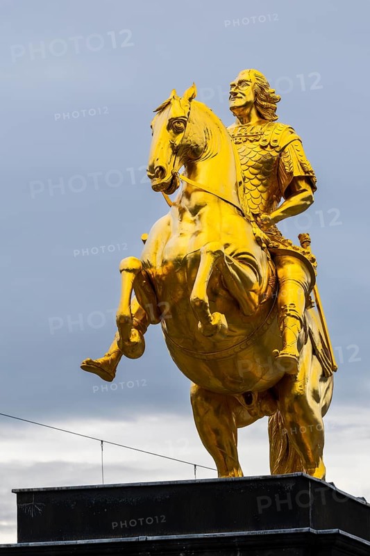 Equestrian statue of Augustus the Strong, Golden Rider, Neustadt, Dresden, Saxony, Germany