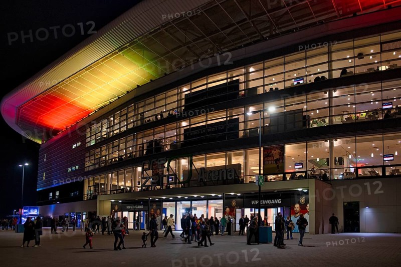 PreZero Arena illuminated in black-red-gold, World Cup qualifier, international match, Germany vs. Luxembourg, PreZero Arena, Sinsheim, Baden-Württemberg, Germany