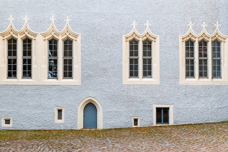 Facade of the Albretsburg District Court, Meißen, Saxony, Germany