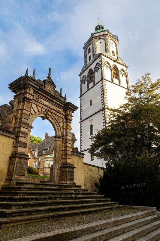 Clothmakers' Gate and Church of Our Lady, Old Town, Meissen, Saxony, Germany