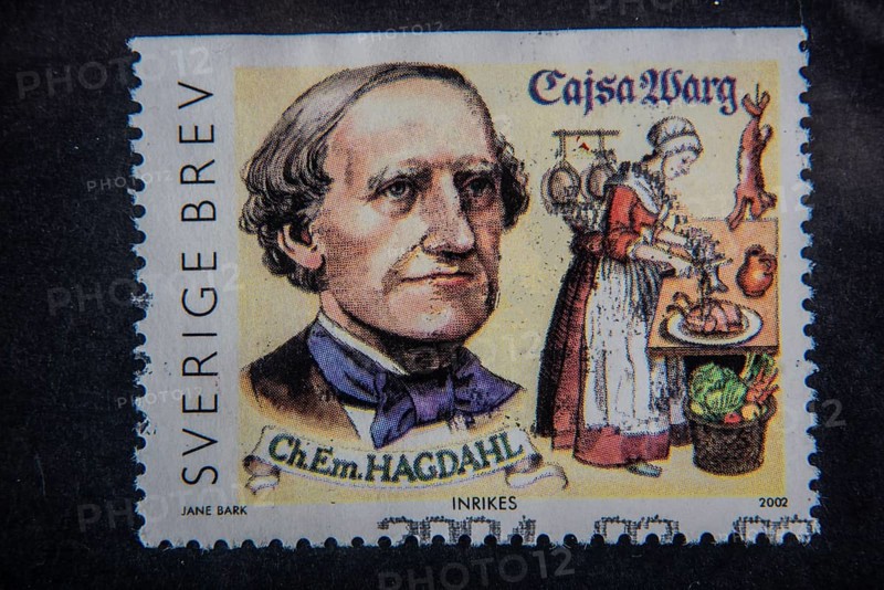 Charles Emil Hagdahl (1809-1897) was a Swedish physician and author of a cookbook that became very popular and influential. Portrait on a Swedish postage stamp