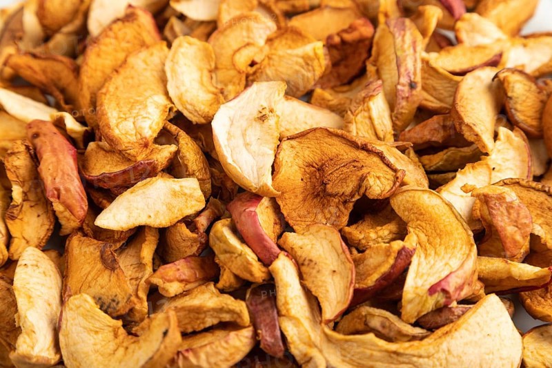 Dried Apples, texture, Side view, close up. healthy food, minimalism. sweet
