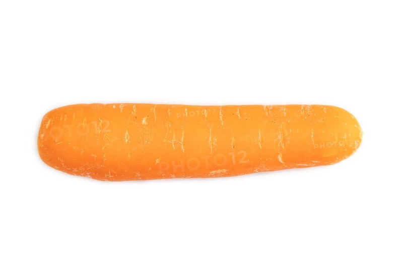 Orange Carrot isolated on white background. Top view, close up, flat lay. healthy food, vegetable, minimalism