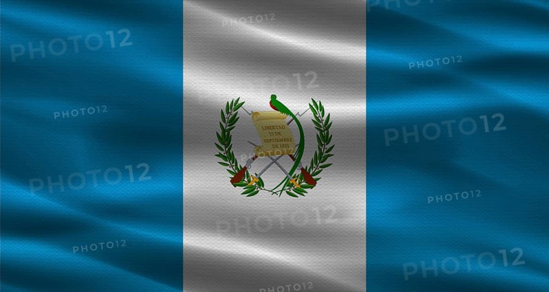Guatemala flag with fabric texture. Realistic flag of Guatemala waving