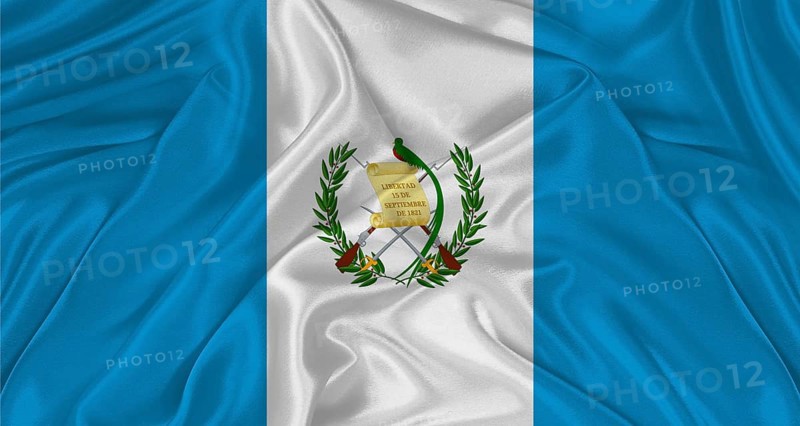 Flag of Guatemala with cloth texture. Close up of Guatemala flag waving