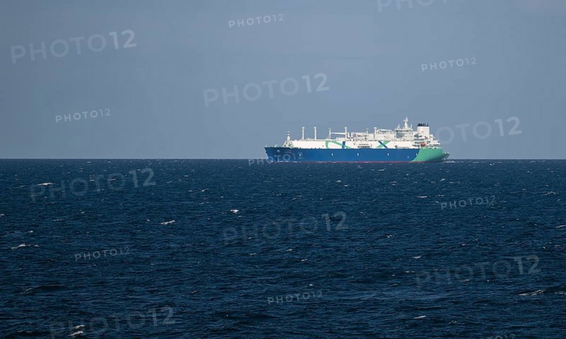 LNG tanker Nuaijah in calm weather, Baltic Sea, near Rostock, Mecklenburg-Western Pomerania, Germany