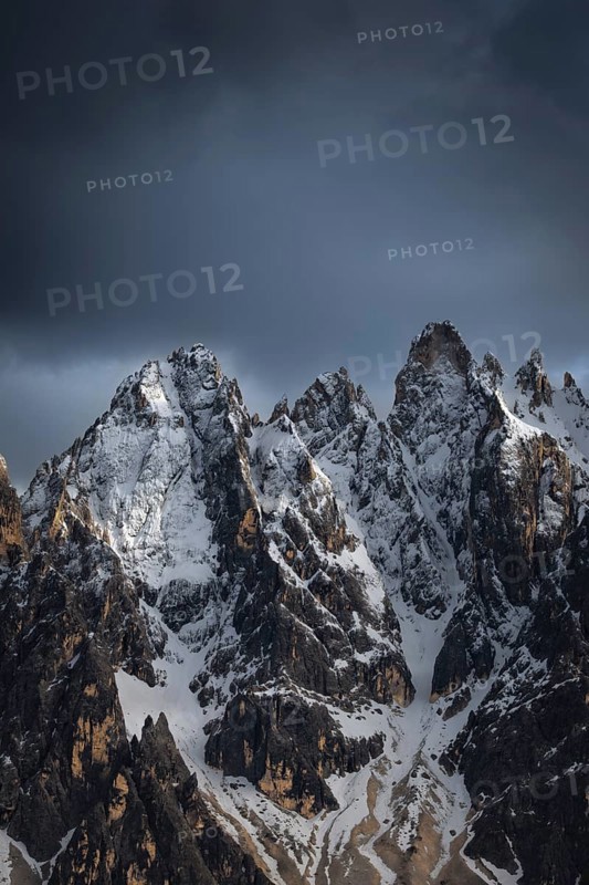View of the local mountains of San Candido, Haunold, Birkenkofel, Haunold Group, Sesto Dolomites, Val Pusteria, Dolomites, South Tyrol, Italy