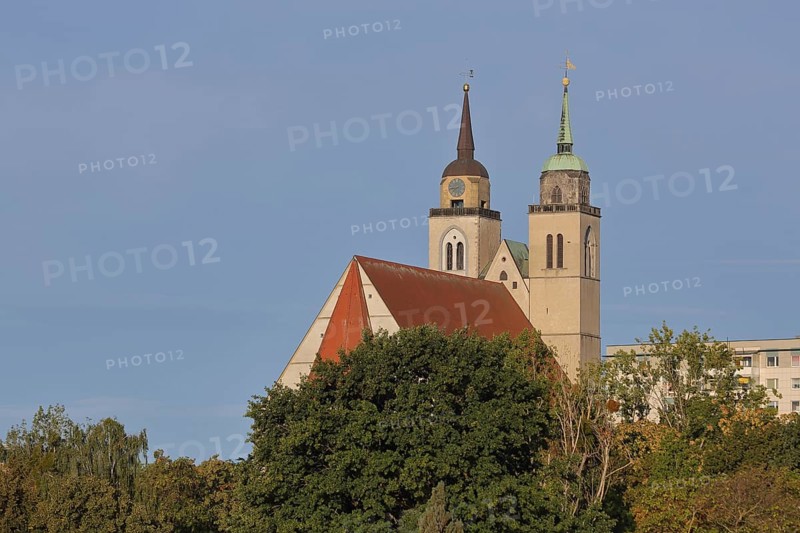 Late Romanesque St John's Church with twin towers, Magdeburg, Saxony-Anhalt, Germany