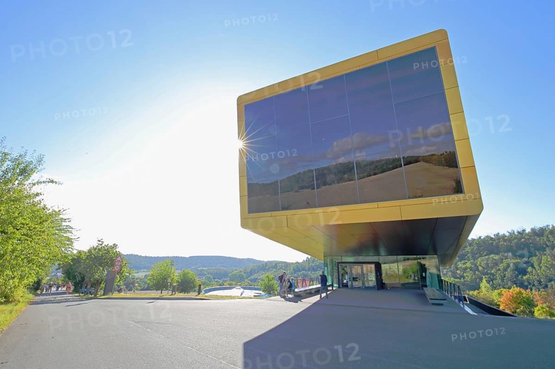 Ark Visitor Centre, archaeological museum, modern building, glass wall, Nebra, Saxony-Anhalt, Germany