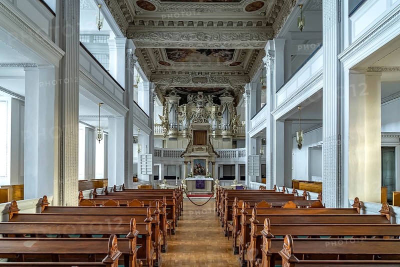 Interior of the castle church at Friedenstein Castle in Gotha, Thuringia, Germany