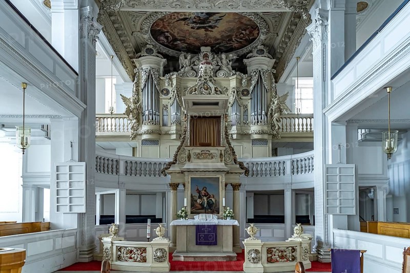 Altar of the castle church at Friedenstein Castle in Gotha, Thuringia, Germany