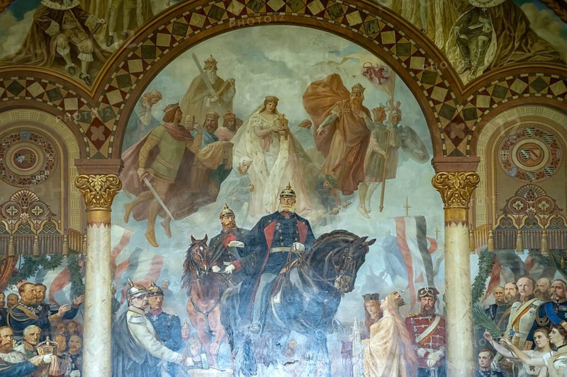 Wislicenus' mural with Emperor Wilhelm I in the Imperial Hall of the Goslar Imperial Palace in Goslar, Lower Saxony, Germany