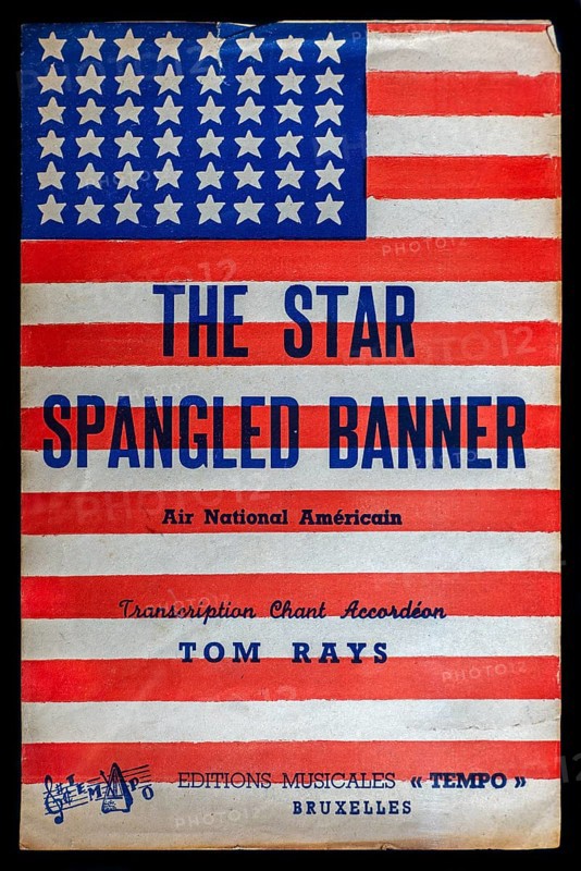 Booklet with transcription of the The Star Spangled Banner, national anthem of the United States, for accordion by Tom Rays. Editions Musicales Tempo