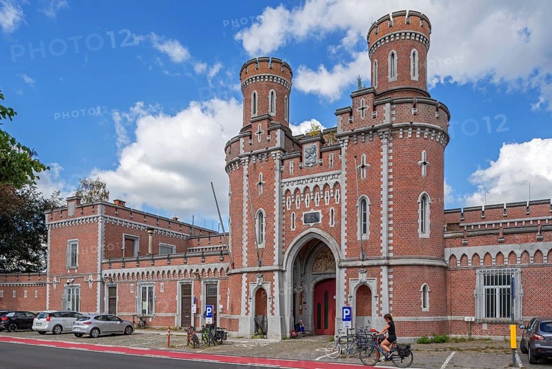 Centrale gevangenis van Leuven, 1860 central prison, penitentiary in the city Louvain in Neo-Tudor style, Flemish Brabant, Belgium