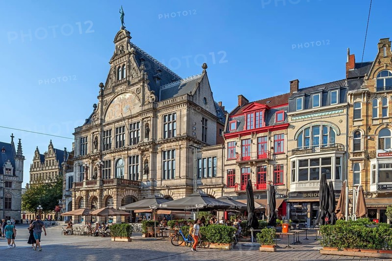 NTGent, Nederlands Toneel Gent, theatre company at the Sint-Baafsplein, St Bavo Square in the historic city centre of Ghent, East Flanders, Belgium