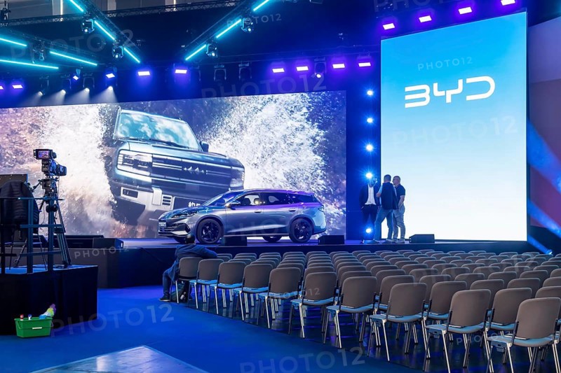 New presentation of the Chinese manufacturer BYD. IAA MOBILITY in Munich. The motor show presents itself as a holistic mobility trade fair. Cars continue to take centre stage, however, and Chinese manufacturers are gaining ground. Munich, Bavaria, Germany