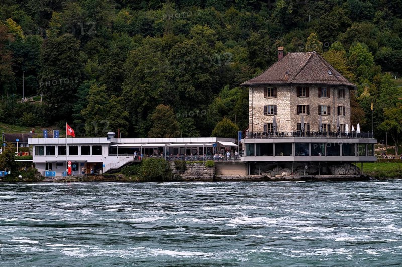 Rhine Falls Schaffhausen, waterfall, Panoramarestaurant Schlössli Wörth, Neuhausen, Canton Schaffhausen, Switzerland