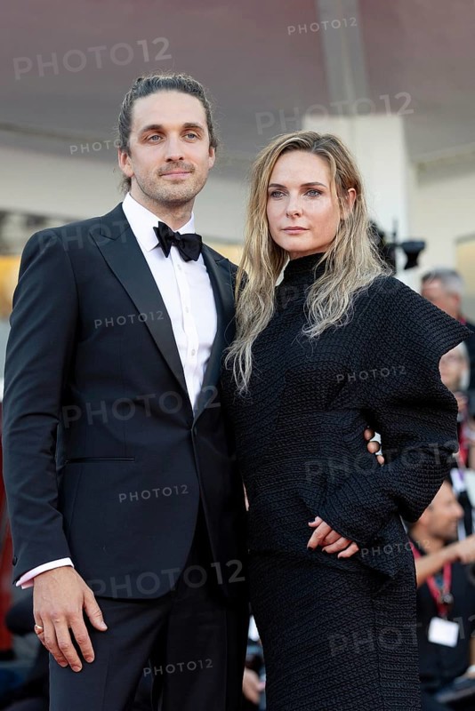 Venice, Italy - 2 September 2025: Rory St. Clair Gainer, Rebecca Ferguson during the Red Carpet of - A house of Dynamite - during the 82nd Venice International Film Festival