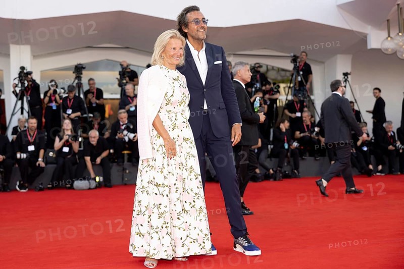 Venice, Italy - 2 September 2025: Iris Knobloch and François Breavoine during the red carpet of - A house of Dynamite - during the 82nd Venice International Film Festival