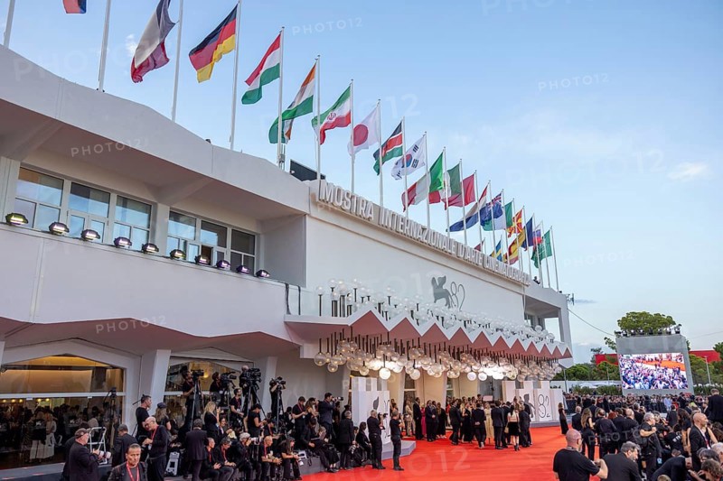 Venice, Italy - 1 September 2025: Palazzo del Cinema during the red carpet of - The Smashing Machine - during the 82nd Venice International Film Festival