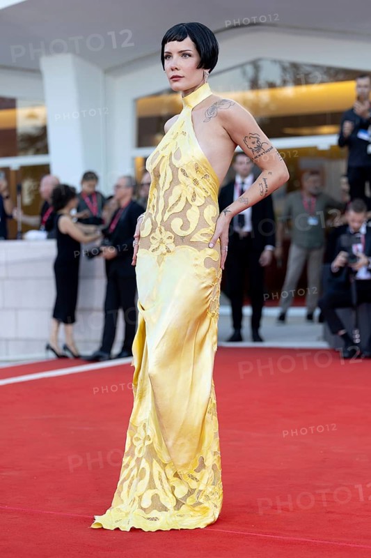 Venice, Italy - 1 September 2025: Halsey during the red carpet of - The Smashing Machine - during the 82nd Venice International Film Festival