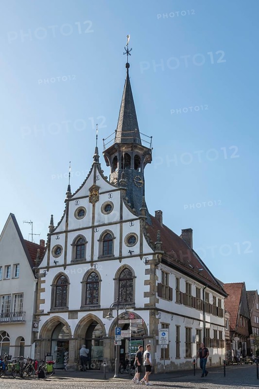Historic Town Hall, Old Town Burgsteinfurt, Steinfurt, Münsterland, North Rhine-Westphalia, Germany