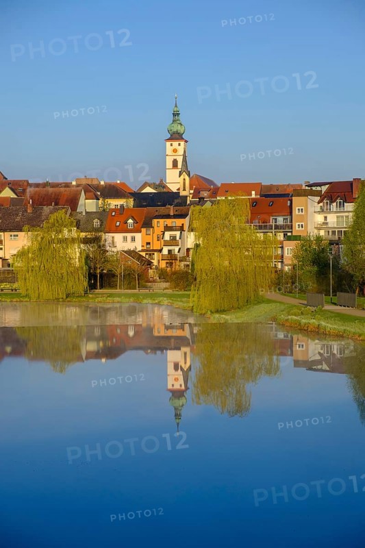 Old town centre of Tirschenreuth, at the Fischhof, Upper Palatinate, Bavaria, Germany