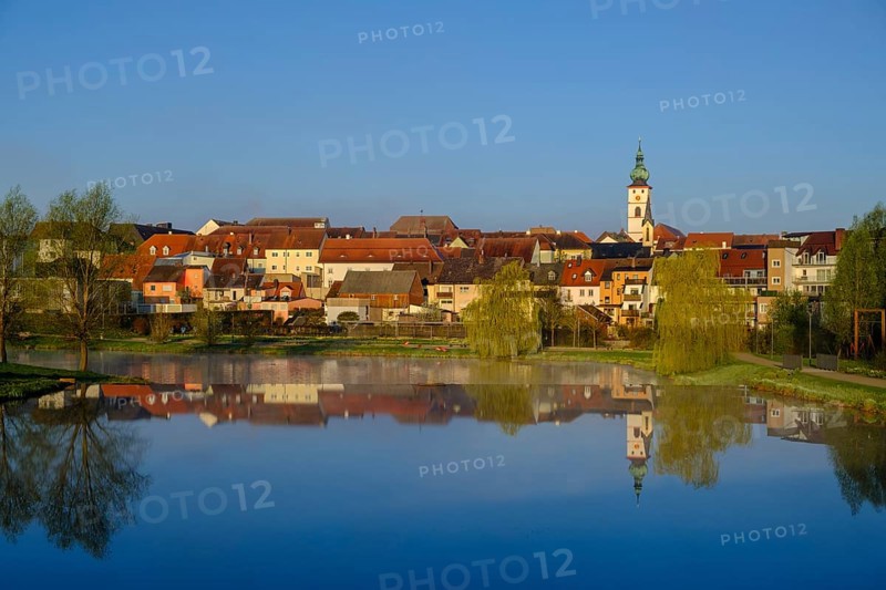 Old town centre of Tirschenreuth, at the Fischhof, Upper Palatinate, Bavaria, Germany