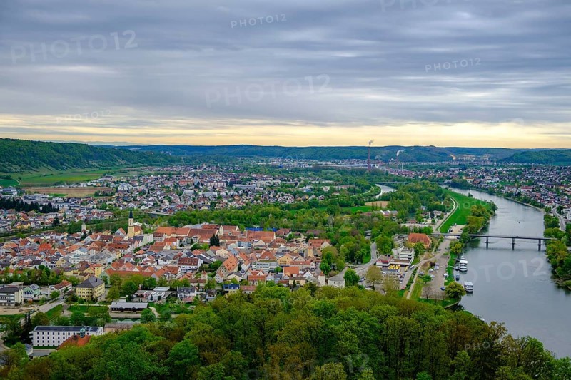 View of Kelheim, Upper Palatinate, Bavaria, Germany from the Liberation Hall