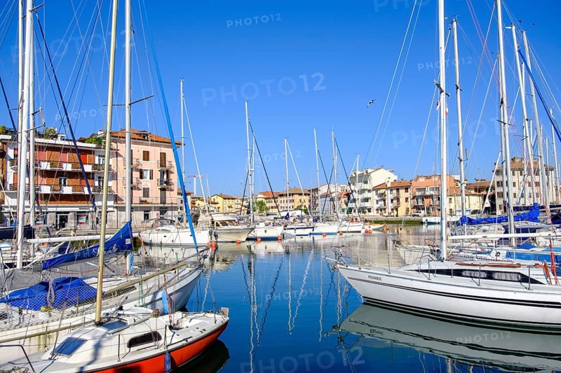 Sailing boats in the harbour, Grado, Julian Friuli, Adriatic Sea, Italy
