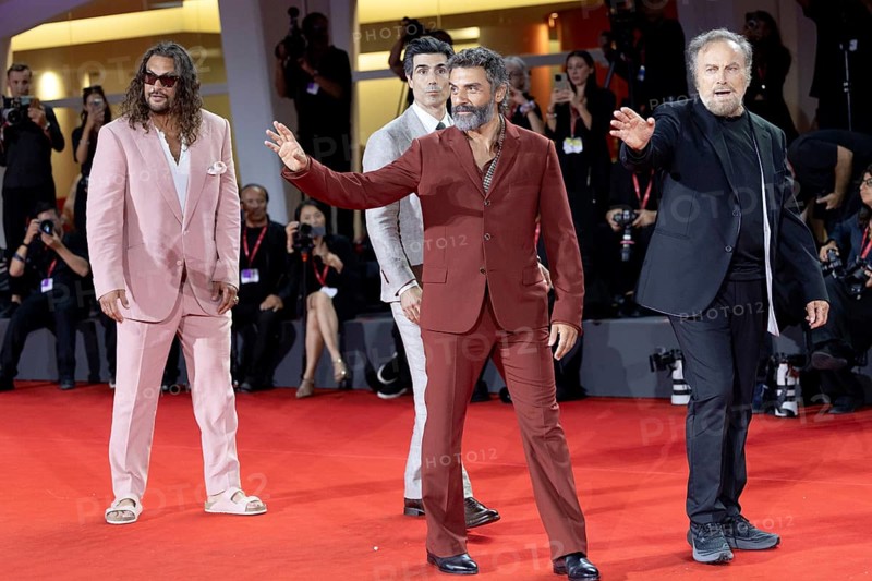 Venice, Italy - 3 September 2025: Jason Momoa, Louis Cancelmi, Oscar Isaac, Franco Nero and Duke Nicholson and Benjamin Clementine during the Red Carpet of - Cartier Glory To The Filmmaker Award 2025 and In the Hand of Dante - during the 82nd Venice International Film Festival